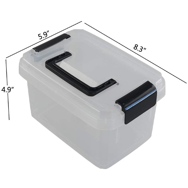 Teyyvn Plastic Mini Latch Box, Storage Bin with Locking Lids(Pack of 4, 2 L, Clear) - Image 2